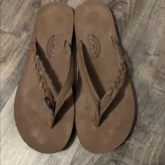 Rainbow Tan Braided Sandals - Picture 2 of 3